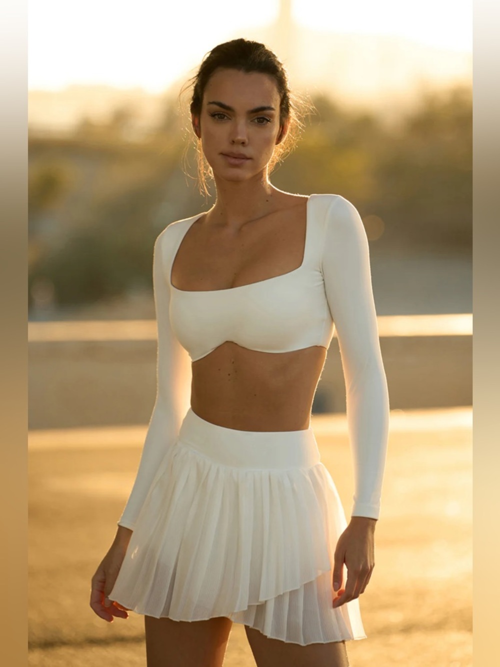 Wiskii Active Pleated Tennis Skirt Ivory Size Small